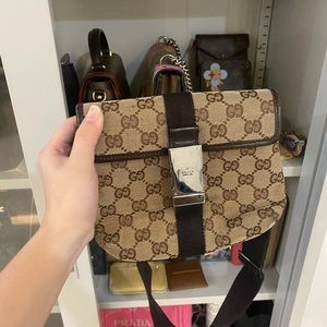 Gucci Brown GG Canvas Crossbody Bag